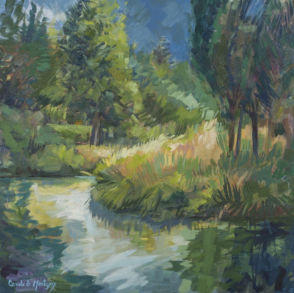 Les Cyprès à Trèbes - 50x50cm