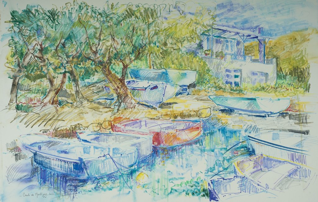 "Aliki, le petit port", 63x95cm, 2016