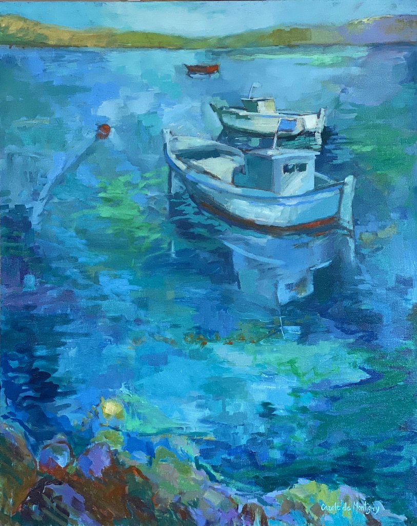 Carole de Montigny-Huile-Reflets à Paros-25F-81X65cm-2020