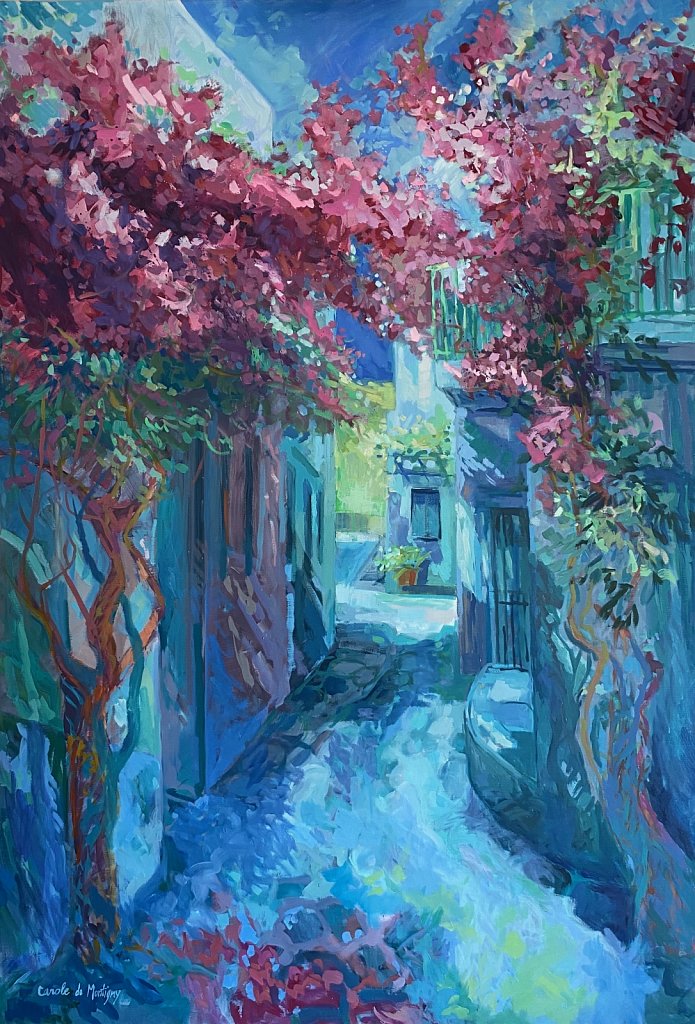 Carole de Montigny-Huile sur toile - Ruelle à Parikia - 130x89cm - 60P - 2020